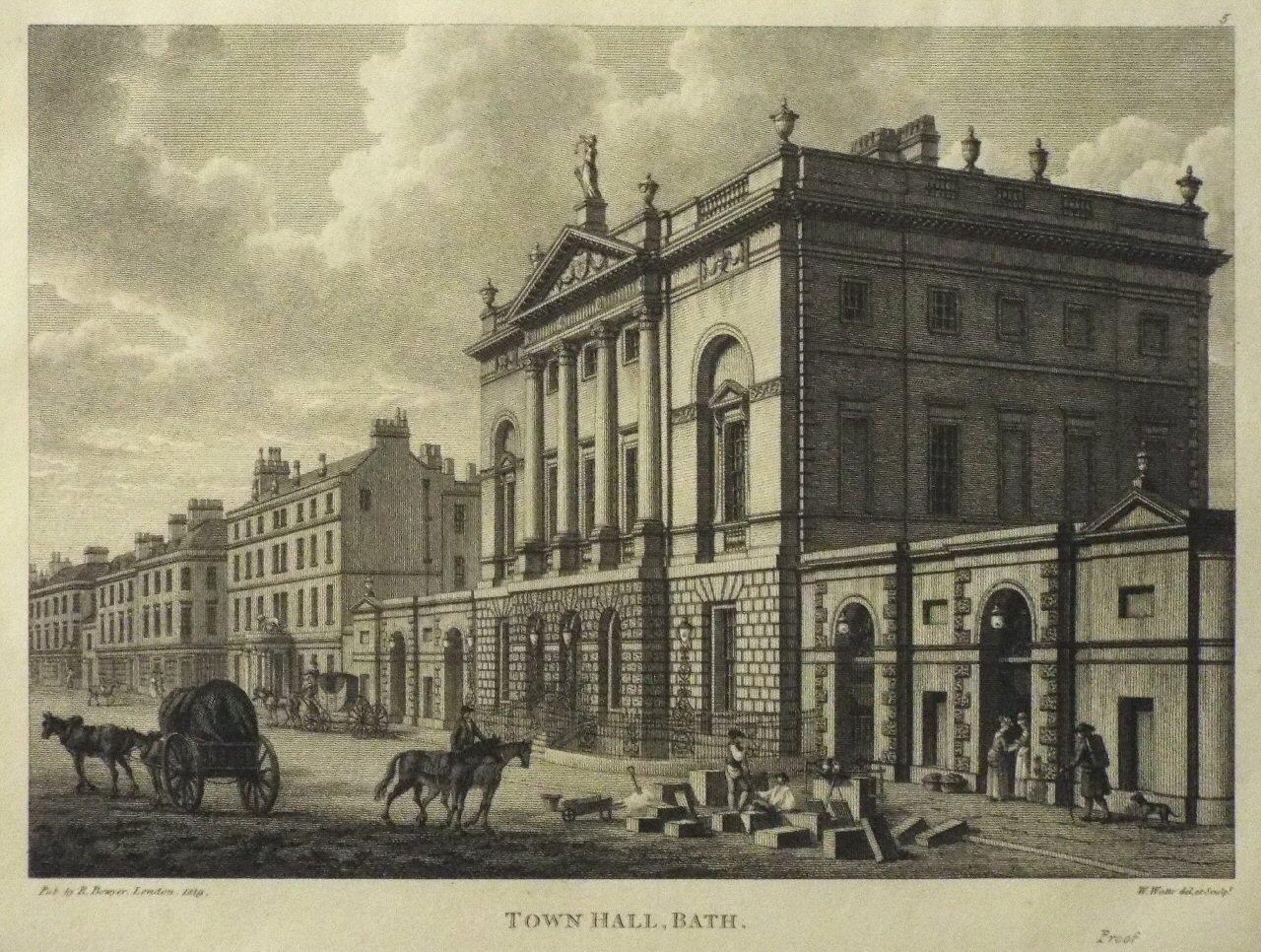 Print - Town Hall, Bath. - Watts